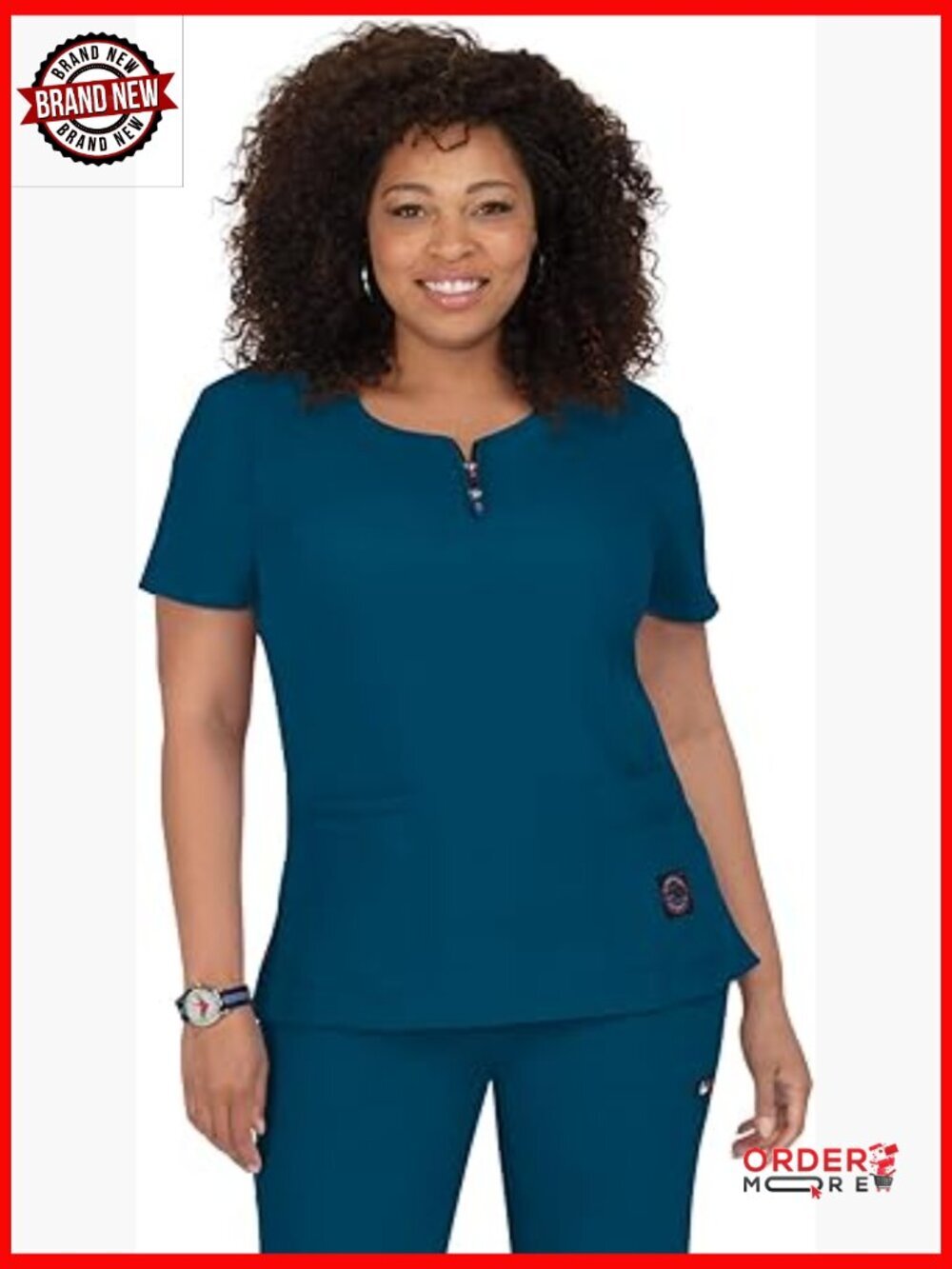 4-Pocket Zip Neck Scrub Top - Women's Medical Uniform